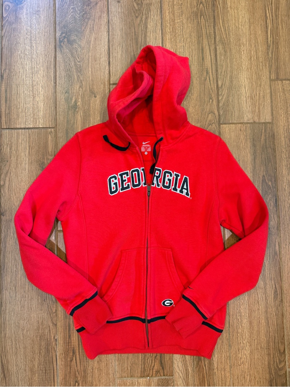 Nike UGA mens Red Hooded full Zip hoodie / small